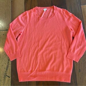 J.Crew Coral Merino Wool 3/4 Sleeve Lightweight Sweater - Size Medium!